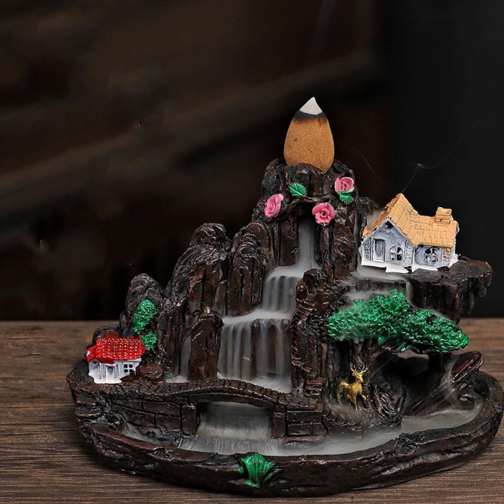 Home Fragrance Miniso - Resin Incense Burner Mini Waterfall Smoke